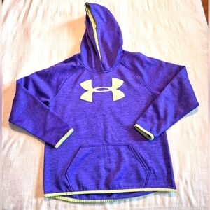 Under Armour girls size large purple & lime hoodie no tags pouch pocket
